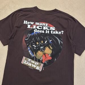 Vintage 1996 Top Dawg How Many Licks Does It Take 90s Tee Shirt Large